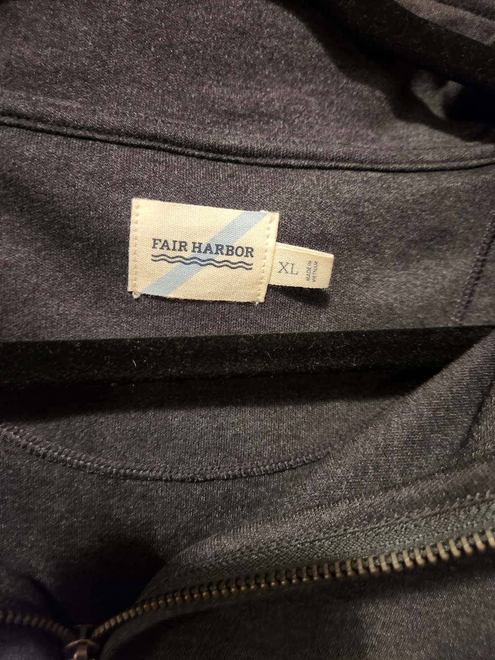 Fair Harbor Men's Dark Gray Quarter-Zip Pullover Sweater
